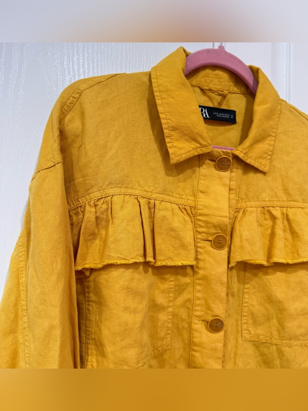 Zara Ruffle-Trim Button Jacket - Picture 2 of 6
